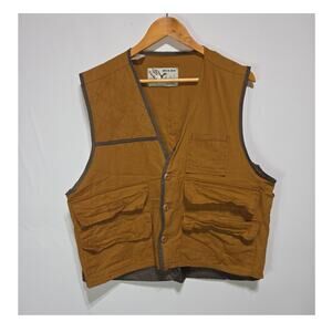 Duck Bay Vintage Men's Tan Hunting Vest Size Large Cabin Core
